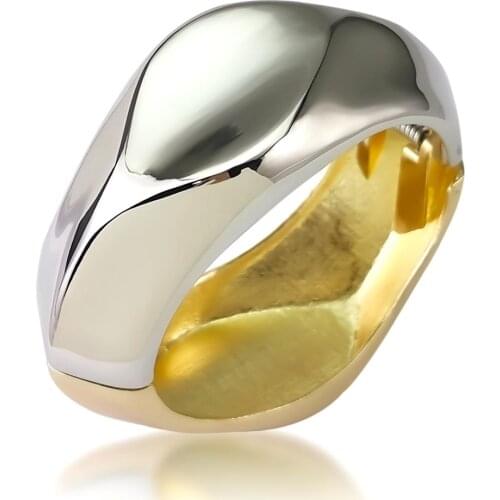 MANILAI Irregular Zinc Alloy Bracelets Cuff Bangles For Women Big Statement Metal Glossy Surface Trendy Geomtric Jewelry