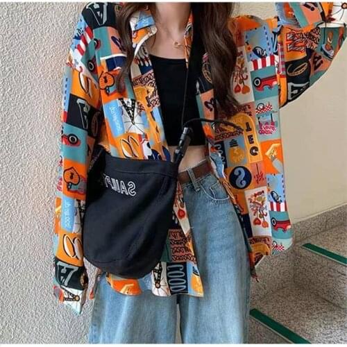 Fashion Women 2021 New Spring Summer Blouse Printed Top Lady Base Shirt Long Sleeve Casual Blouses White Letter Shirt Female