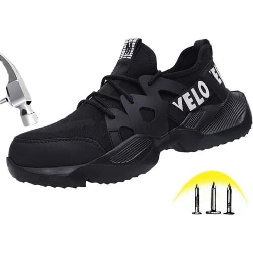 2019 New Safety Shoes With Letter Pattern Men Autumn Winter Wear-resistant Slip-resistant Anti-piercing Steel Toe Cap Work Shoes