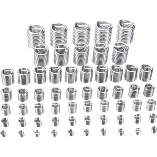 60pcs Silver M3-M12 Thread Repair Insert Kit Set Stainless Steel For Hardware Repair Tools