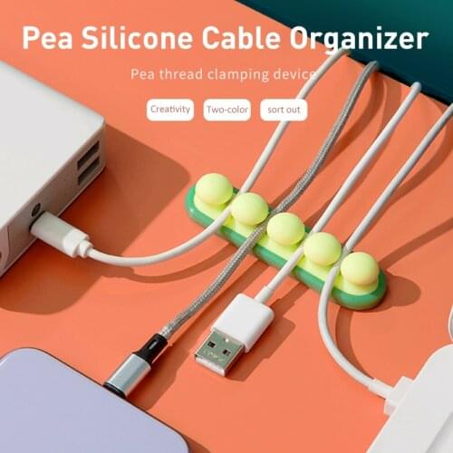 Desktop Silicone Fixed Cable Organizer Punch-free Pea Hub Pea Silicone Cable Organizer Cable manager Tie Mounts Cable Accessory