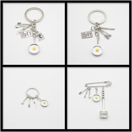 2020 New Key Ring Chef Omelette Cooker Love Spatula Recipe Pastry Chef Gourmet Restaurant Employee Keychain Accessories