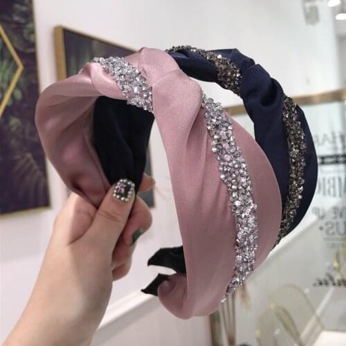 2019 Vintage Rhinestone Jewel Hairband For Women Cross Turban Headband Girls Hair Accessories Diademas Para El Pelo Mujer Haar