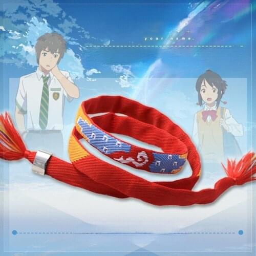 Wholesale 5 Pcs / 2021 Your Name Anime Bracelet Cosplay Kumihimo Surrounding Two Dimensions Woven Bracelets for Men Women Lovers