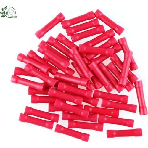 BV1 BV1.25 Full Insulating Wire Connector wire connector Butt Connectors Crimp Electrical Wire Splice Terminal 100 50PCS /Pack