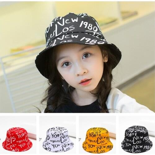 Childrens Alphabet Printed Bucket Hat Fashion Summer Panama For Girls Boy Hip Hop Caps Outdoor Sunscreen Kids Fisherman Hats