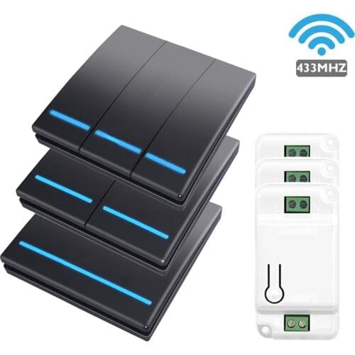 AC 85-240V 433Mhz Switch Universal Wireless Remote Control10Amp 1CH RF Relay Receiver Transmitter for LED/Light/fan lamps