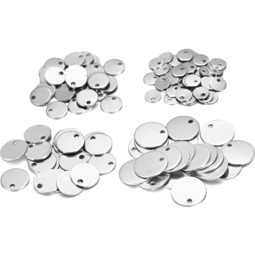 10-50pcs 6-30 mm Blank Dog Tags Pendants Stainless Steel Round Stamping DIY Bracelet Charm Jewelry Findings Supplies Wholesale