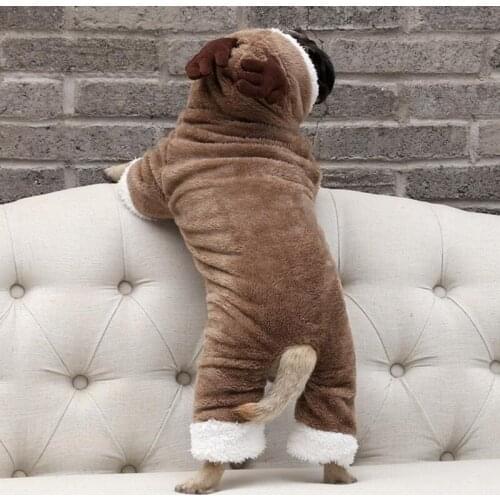 A Christmas Dog Clothes Puppy Reindeer Transformation Thicken Jacket Dog Cat Winter Pet Costume Warm Elk Hoodie Dog Coat