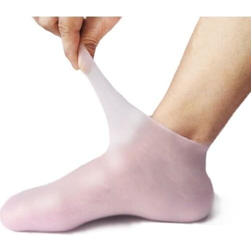 2Pcs Silicone Foot Care Socks Anti Cracking Moisturizing Gel Socks Cracked Dead Skin Remove Protector Pain Relief Pedicure Tools