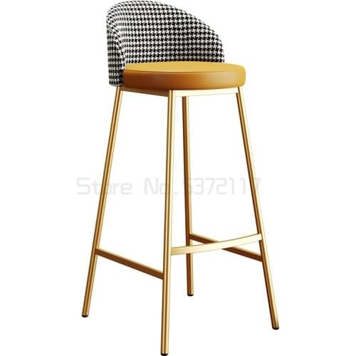 Light luxury bar chair ins style simple home bar chair bar stool post modern iron back high stool