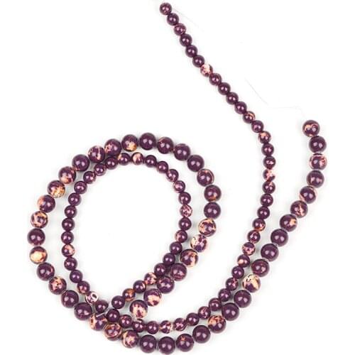 ThSmooth dazzling Deep red 6/8/10/12mm Synthesis emperor stone String beads making design for noble ladies female Party gifts