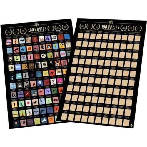 Top 100 Anime Scratch painting 100 Movies Scratch Off Poster 100 Must-See Movies Top Films of All Time Bucket List for Home
