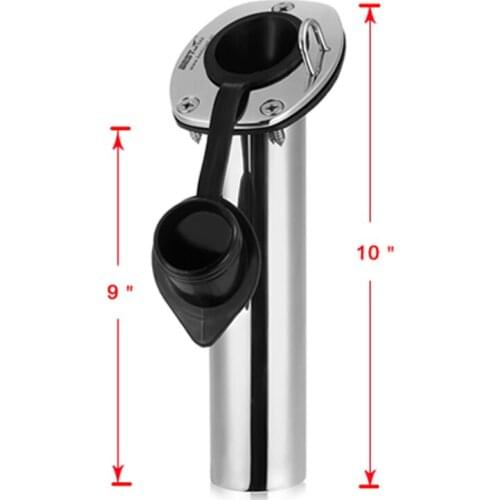 Flush Mount 30 Degree stainless steel 316 oval shape flange fishing rod racks holder with ring for boat fishing 7739R