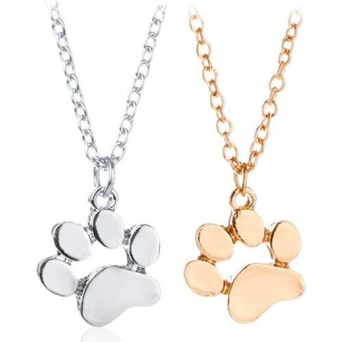 Fashion dog claw pendant Cute Pets Dogs Footprints Paw Chain Pendant Necklace Necklaces & Pendants Jewelry for Women