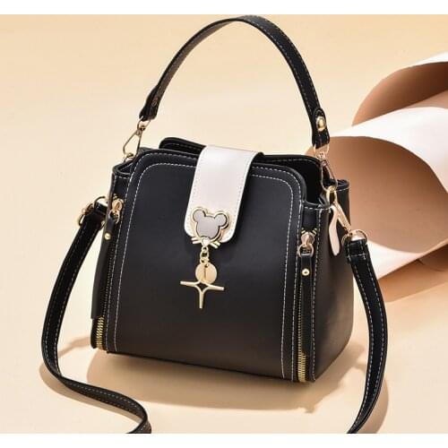 Disney cartoon mickey mouse lady shopping bag bucket bag casual fashion handbag shoulder messenger bag