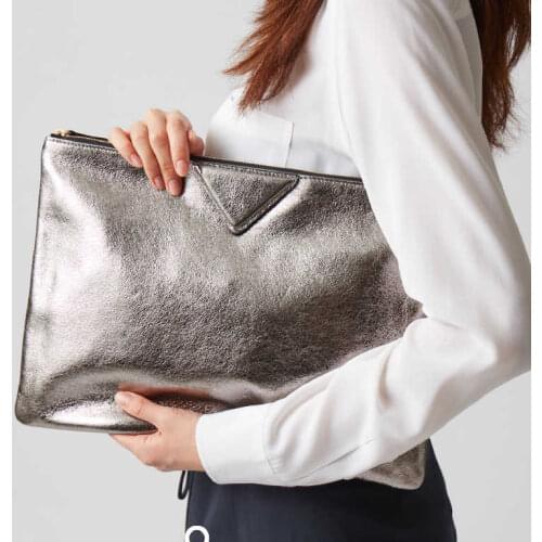 Women Day Clutch Bags Luxury Designer Lady Handbags 2021 new female envelope bags pu leather A4 briefcase bolsa wallet silver
