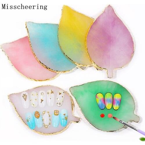 1pcs Natural Resin Agate Nail Art UV Gel Paint Palette Holder Drawing Colors Mixing False Nails Display Fashion Manicure Tools