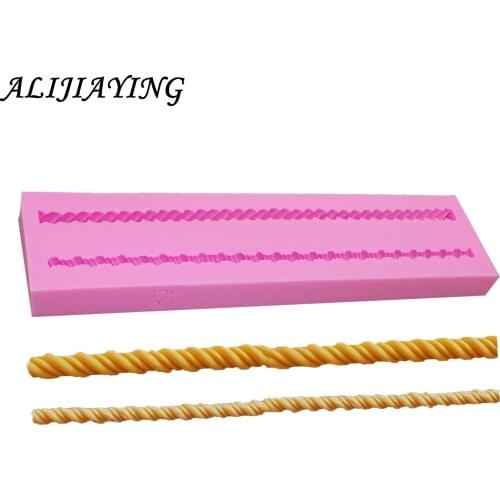 1Pcs DIY Long Rope 3D Cake Border Silicone Mold Fondant Cake Decorating Tools Cake border lace Gumpaste Chocolate Moulds D0154