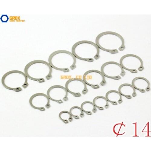 100 Pieces 14mm 304 Stainless Steel External Circlip Snap Retaining Ring