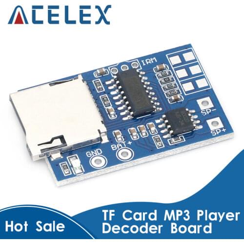 2W Mixed Mono TF Card MP3 Player Decoder Board Amplifier Module 3.7V/5V Power Support MP3 FM Radio USB Audio Mode