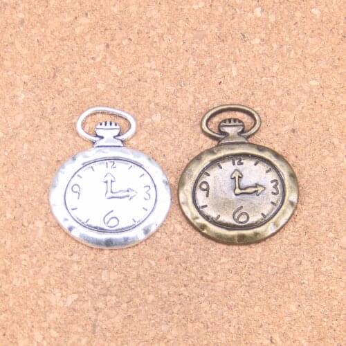 6pcs Charms pocket watch 32x27mm Antique Pendants,Vintage Tibetan Silver Jewelry,DIY for bracelet necklace