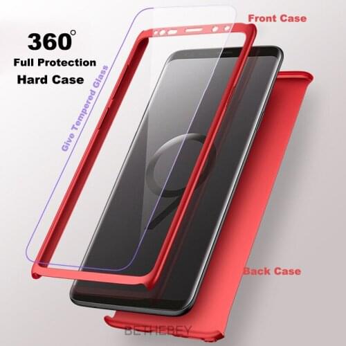 360 Full Plain With 9H Glass Case For Samsung Galaxy S10 LITE J6 J4 PLUS A8S J2 CORE A7 J8 2018 NOTE 9 J7 DUO A6 2018 PLUS Case