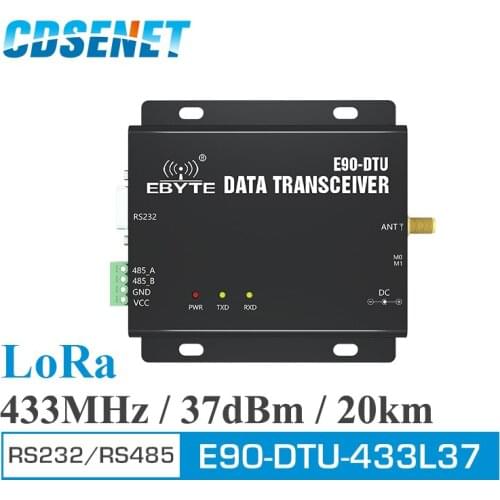 433MHz LoRa Wireless Transceiver RS232 RS485 5W Long Distance 20km PLC Transceiver Receiver 433 MHz Radio Modem E90-DTU(433L37)