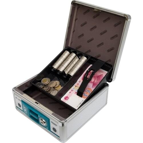 Aluminum Portable Cash Box Security Saving Coin Box Small Size