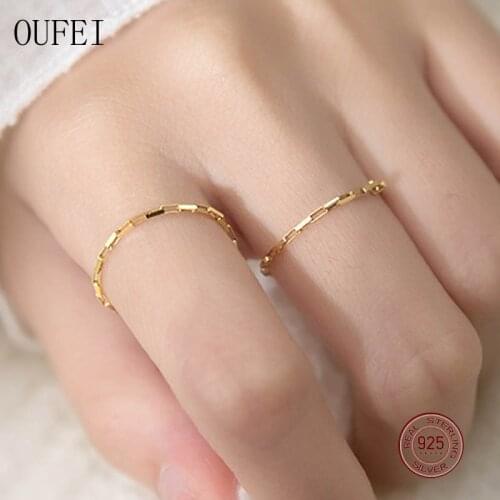 Chain Ring Women 925 Sterling Silver Rings Charm Simplicity Simple Size 7 2020 Fine Jewelry Accessories Rings