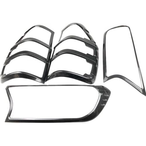 Fit for ford ranger T7 wildtrak everest endeavour 2016-2019 ABS Black carbon fiber Headlights cover Car rear lamp cover
