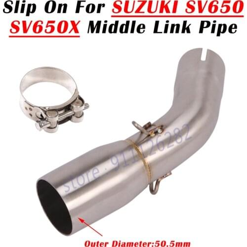 51mm Slip On For SUZUKI SV 650 SV650 2016 2017 SV650X 2018 2019 Motorcycle Exhaust Escape System Muffler Modify Middle Link Pipe