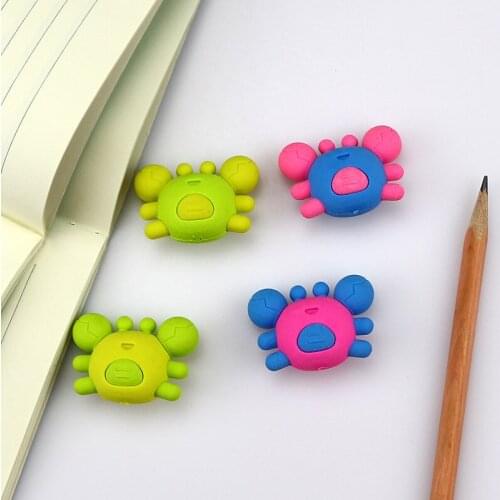 Creative Stationery Crab Pencil Eraser Cute Cartoon Animal Eraser for Children Students School Supplies Wholesale Items