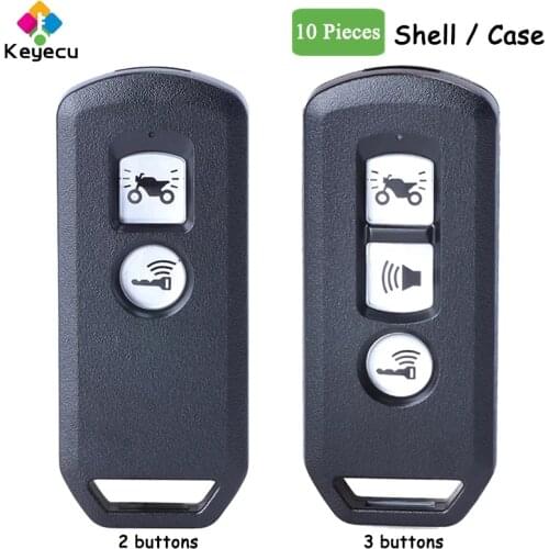 KEYECU 10PCS Motorcycle Remote Car Key Shell Case With 2 3 Buttons - FOB for Honda X ADV SH 300 150 125 Forza PCX150 2016-2020