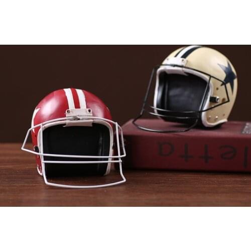 Creative resin decor do old coffee house helmet model Home Furnishing decorations American football Rugby helmet Ornament prop