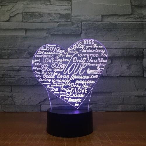 Love Colorful 3d Small Night Light Creative Letter Touch Led Lamp Home Bedroom Ambient Light Luminaria De Mesa Kids Lamp