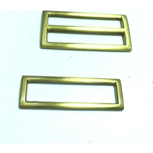 50 pcs 2 Inch (50mm) Brushed Gold Color Metal Slide Buckle