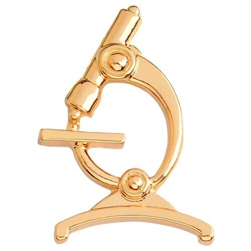 Microscope Brooch Metal Science Chemistry Molecular Charm Brooch Pin for Doctor Nurse Student Medical Jewelry Gift