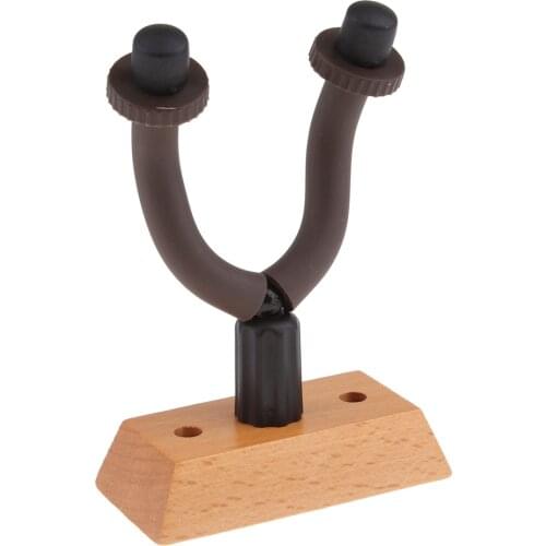 Acoustic Guitars Wall Mount Hanger Hook Stand Neck Display Supports for Stringed Instruments - Wood Bottom With Fixed Screws