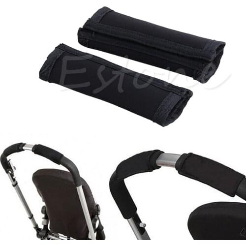 New 1Pair Baby Stroller Carriage Front Handle Cover Neoprene Magic Tape Bumper Bar