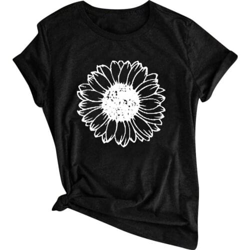 2021 New Women Casual Beautifully printeding Short Sleeves Classic round collar Loose T-shirt Blouse Tops Tunique Simple hem