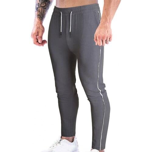 Great Solid Color Men Trousers Fall Trousers Drawstring All Match