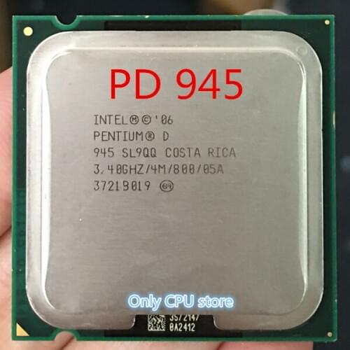Free shipping Original PD 945 desktops cpu for Intel Pentium D 945 4M Cache 3.40 GHz 800 MHz LGA 775 P D 950 CPU PD945