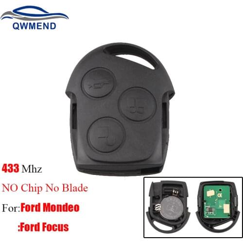 BHKEY 3Buttons Remote Car key 433Mhz For Ford Fusion Focus Mondeo Fiesta Galaxy 2001-2008 Car keys