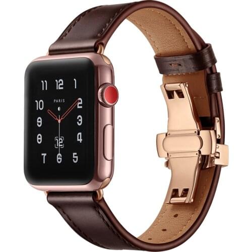 Oil Wax Genuine Leather Wrist Bracelet For Apple Watch Band 38/42/40/44MM iwatch Series 5 4 3 2 Replacement Strap Professional