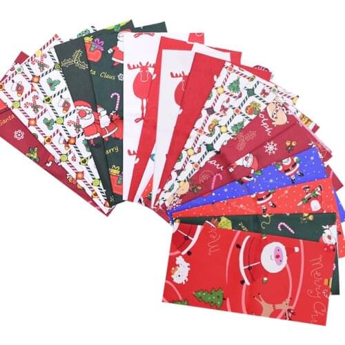 25*25cm Christmas Series Cotton Cloths Snowman Elk Printed Patchwork DIY Crafts Sewing Quilting Fabric New Year Xmas Home Decor