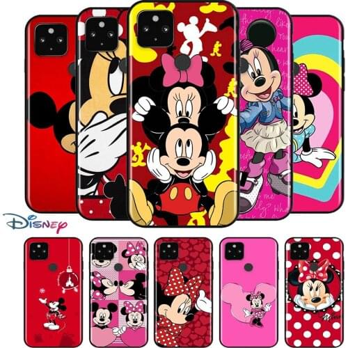 Silicone Black Soft Fundas Cover Red Mickey mouse For Google Pixel 5 4a 5G 4 XL Anti-fall Popular Phone Case