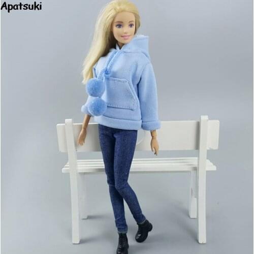 Blue Hoodies For Barbie Dolls Sweatshirt Daily Wear Outfits Clothes For Blythe 1/6 BJD Dolls Accessories Kids & Baby DIY Toys