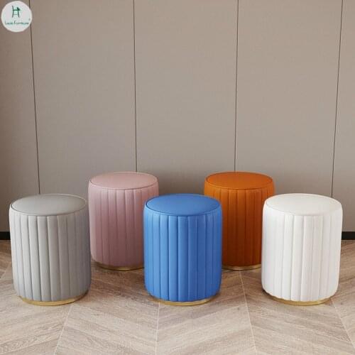 Louis Fashion Nordic Dressing Stool Home Simple Modern Round Stool Coffee Table Short Stool Bedroom Net Red Light