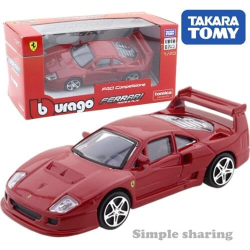 Takara Tomy Tomica Presents Burago Race & Play Series 1:43 F40 Competition Zione Car Kids Toys Motor Vehicle Diecast Metal Model